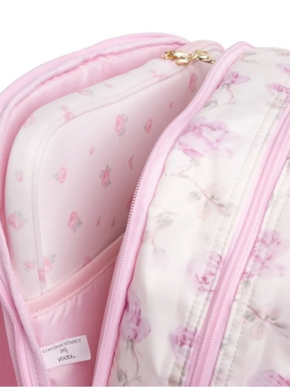 Pink Floral Kids Backpack - Soft Pink Floral Pattern